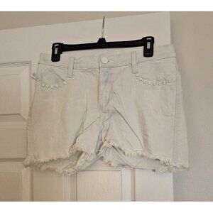 Rock & Republic Jean Cutoff HULA Shorts W/Skull Embellishment 10 Casual Festival